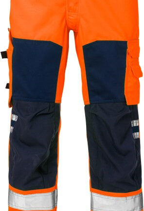 Høj synlighed arbejdsbukser i orange - på tilbud!