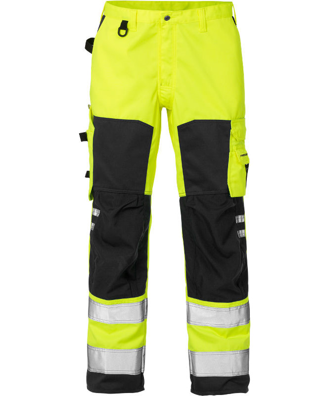 Høj synlighed arbejdsbukser i sort fra Fristads Kansas