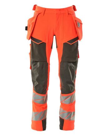Hi-Vis Røde Arbejdsbukser med Hængelommer - Mascot Komfort