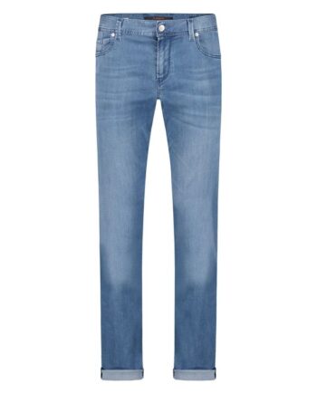 Lysbrune superstretch jeans fra Alberto – Komfort og stil!