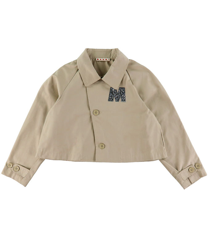Beige Marni Cropped Jakke – Tidløs Elegance til Hverdagen