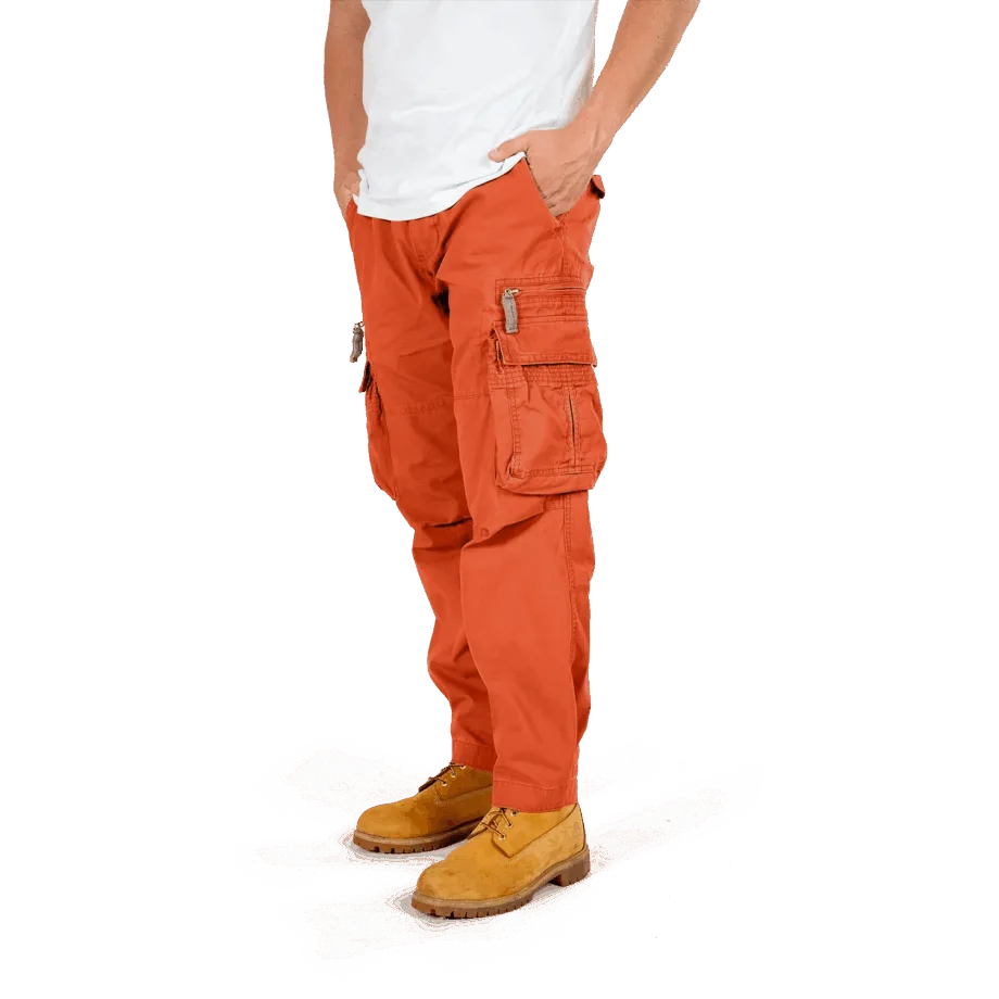 Praktiske orange cargo bukser – Molecule Ankle Busters