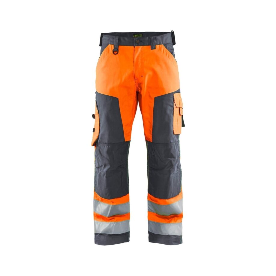Blåkläder 1566 Høj Synlighed Bukser – Orange & Grå Tilbud
