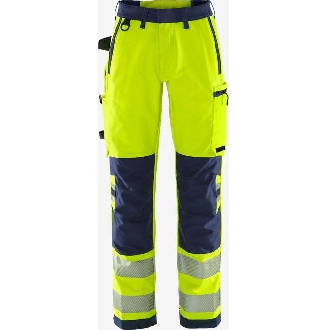Bæredygtige HiVis Grønne Stretchbukser til Håndværkere