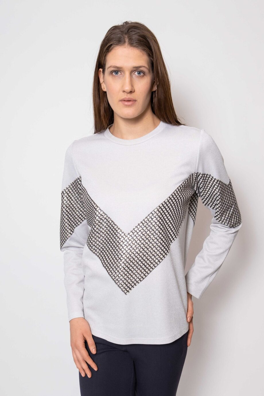 Eksklusiv Hvid Langærmet Sweatshirt - Stil og Komfort