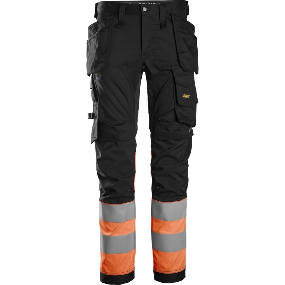 Snickers Hi-Vis Arbejdsbukser 6234 med Hylsterlommer