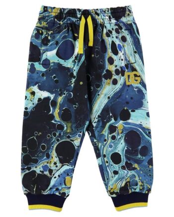 Blå Dolce & Gabbana Sweatpants med Marmor Design