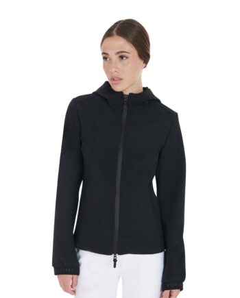 Elegant Sort Softshell Jakke med Hætte fra Equestro