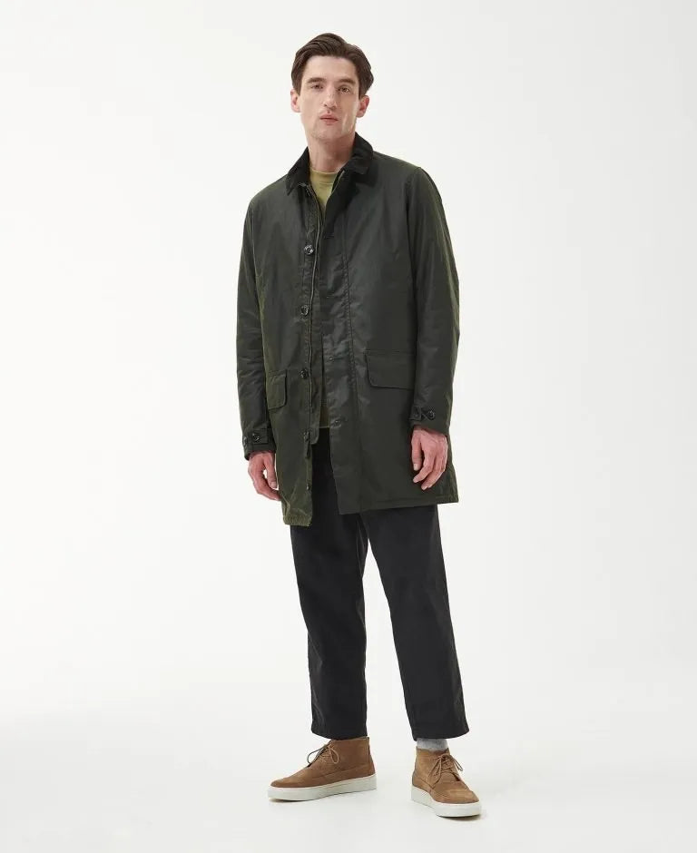 Barbour Wax Mac Jakke til Mænd - Sort Greenloch Tartan