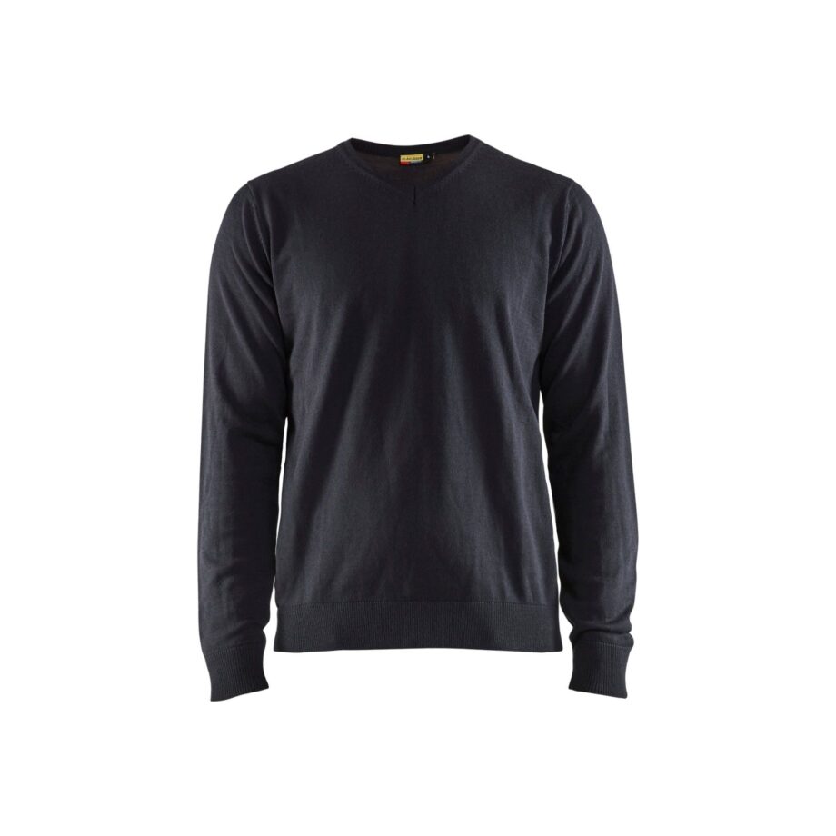 Blåklder 3590 V-hals Pullover – Mørk Marineblå Tilbud