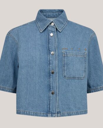 Ivy Uta Oversized Sleeve Shirt Wash Mid Blue - Ivy Copenhagen Fashionmanifest