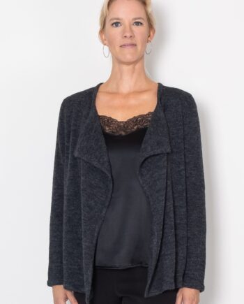 Løstsiddende Strik Cardigan Blumme Antracit Grå - Parol Fashionmanifest