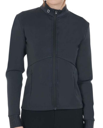 Elegant Sort Softshell Jakke med Rhinsten til Dame