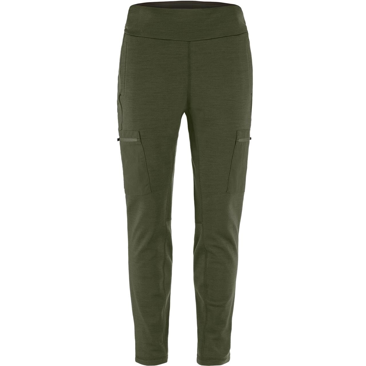 Grøn Fjallraven Womens Keb Fleece Trousers Deep Forest 662 Large - Fjällräven Fashionmanifest - 7323450935665