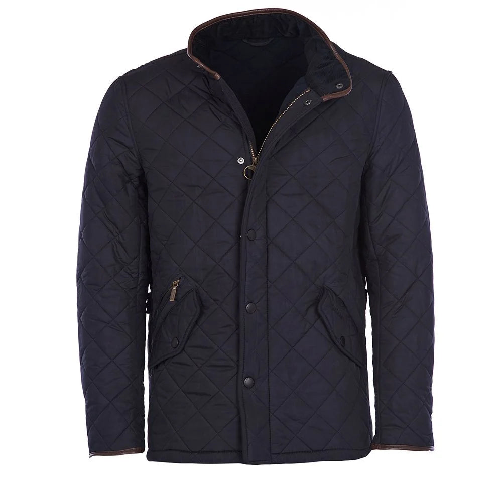 Navy/Forest Mis Barbour Jakke Herre Powell Quilt Navy Forest Mist - Barbour Fashionmanifest - 885798297777