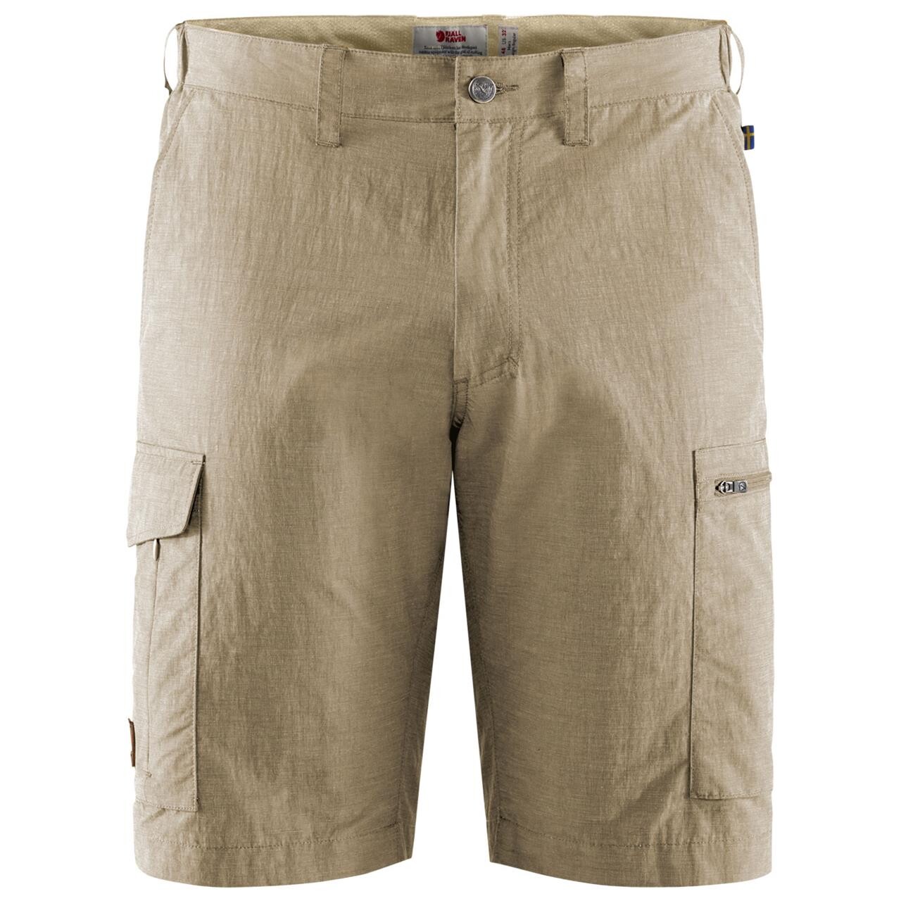 Beige (LIGHT BE Fjallraven Mens Travellers Shorts Beige Light Beige 191 - Fjällräven Fashionmanifest - 7323450549138