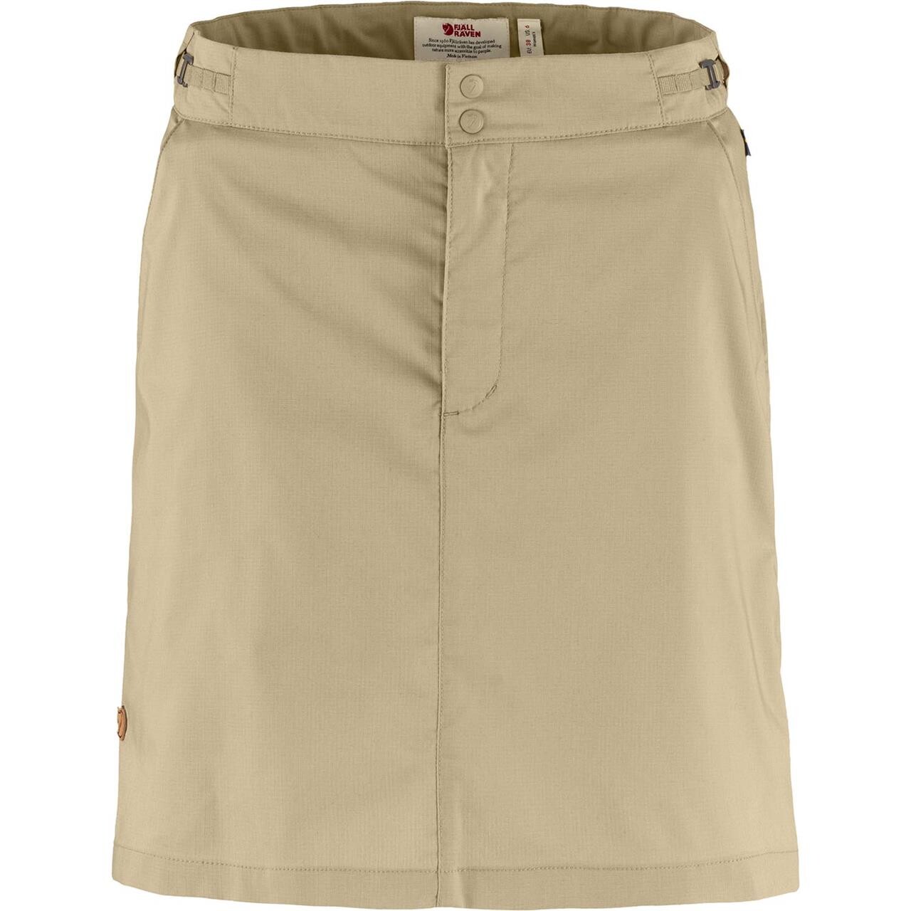 Hvid Fjallraven Womens Abisko Hike Skort Fossil 118 - Fjällräven Fashionmanifest - 7323451011726
