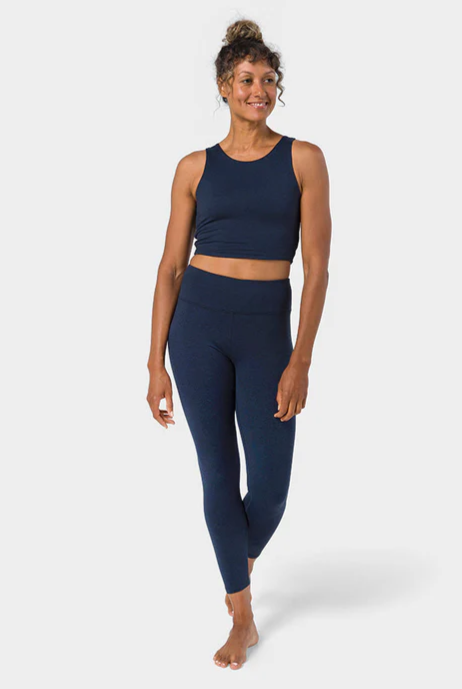 Manduka Ampquotdharaampquot Capri Leggings Midnight Heather Str - Manduka Fashionmanifest - 840104827277