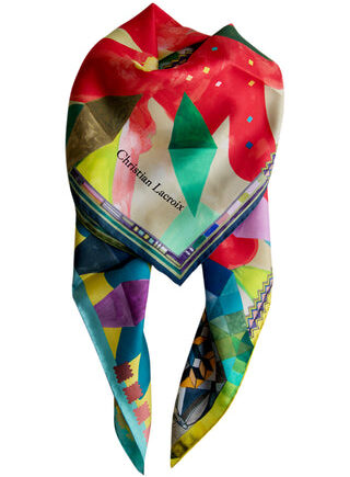 Silketørklæde Arlecchino Lacroix Rød - Fashionmanifest