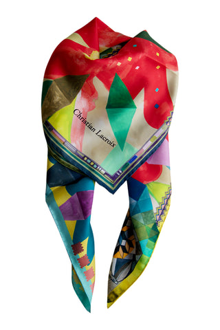 Silketørklæde Arlecchino Lacroix Rød - Fashionmanifest