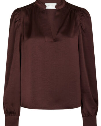 Burgundy Neo Noir Bluse Rosslyn Heavy Sateen - Neo Noir Fashionmanifest  - 5715641166491