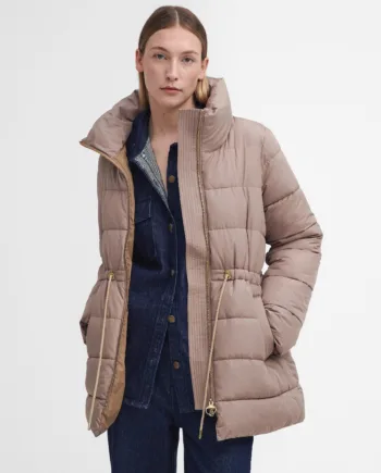 Barbour Dame Jakke Honey Puffer Beige - Barbour Fashionmanifest  - 5020985529766
