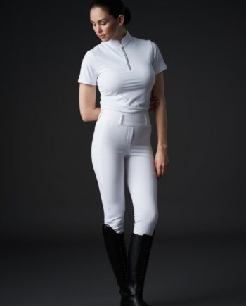 Hvid Catago Dame Ridebukser River Tights Med Bæltestropper Fullgrip White White - Catago Fashionmanifest  - 5701883448532